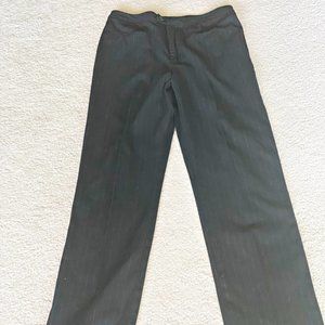 Gap Womens Dress Pants Black Pinstripe Stretch Mid Rise Straight Leg Zip Fly 10